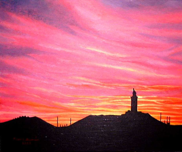 Atardecer en la Torre Oil Canvas