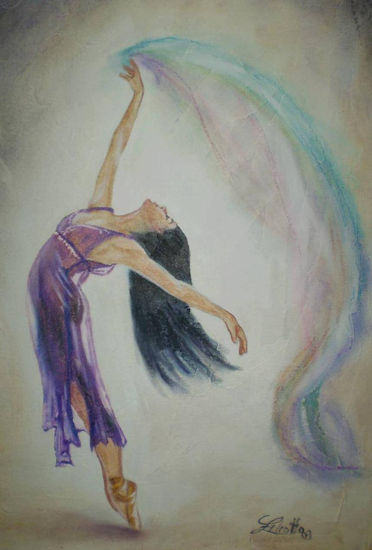 "Vuelos" Pastel Canvas Figure Painting