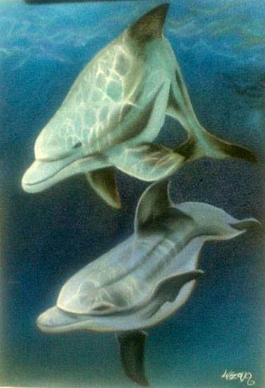 Dolphins Oil Canvas Animals