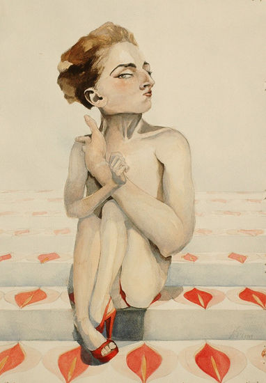 Eva Watercolour Paper Nude Paintings