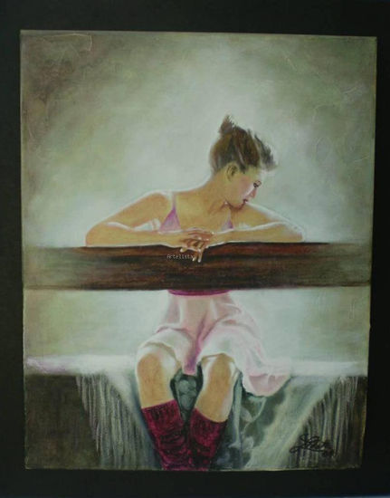 "Sobre el mantón" Oil Canvas Figure Painting