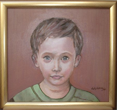 Mi nieto Cedric Oil Panel Portrait