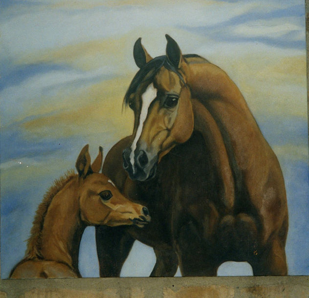 YEGUA ARABE CON SU HIJO