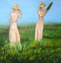 Muchachas en el campo