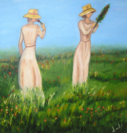 Muchachas en el campo 
