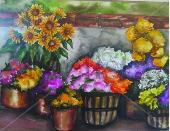 Mercado de Flores Watercolour Paper Floral Painting