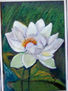 flor acuática sobre verde y azul