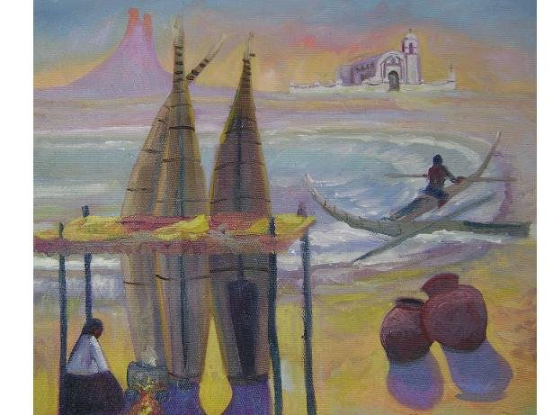 PINTURA INDIGENISTA-HUANCHACO Oil Canvas Landscaping