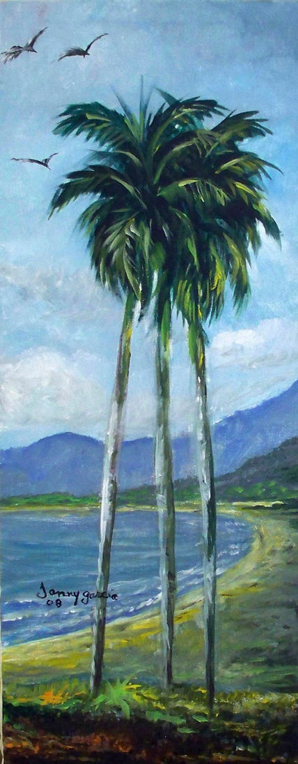 Palmeras y playa.