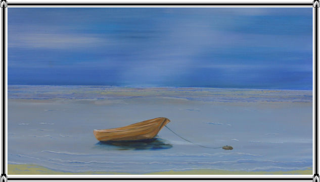 Esperando      21 Oil Textile Marine Painting