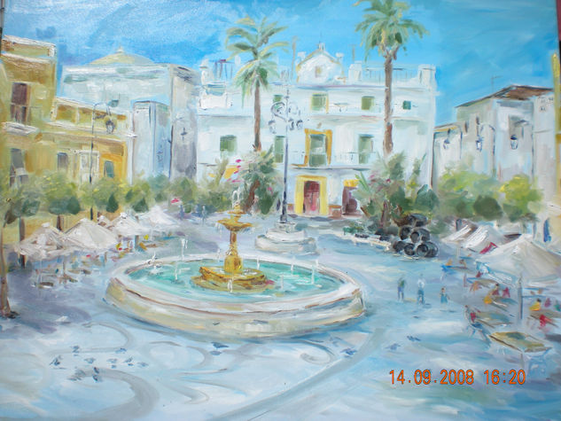 Plaza del Cabildo. Sanlucar .2008. Oleo 