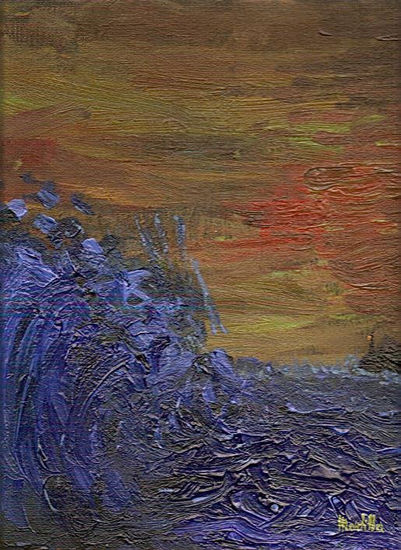 TSUNAMI Acrylic Canvas Marine Painting