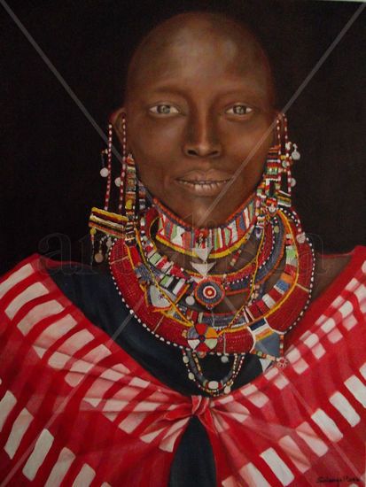 Princesa Maasai Acrílico Lienzo Figura