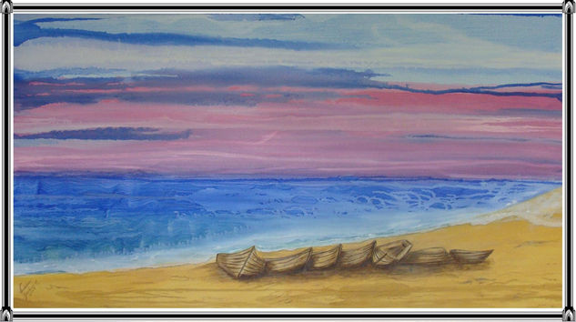 Familia          25 Oil Textile Marine Painting