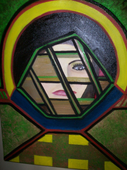 MUJER BELLA ENCERRADA EN SUS PENSAMIENTOS Oil Canvas Others