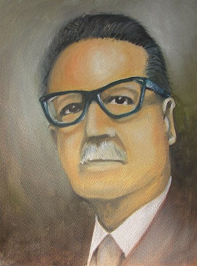 Allende Oil Textile Portrait