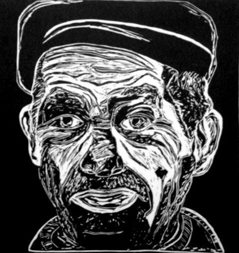 viejo Linocut