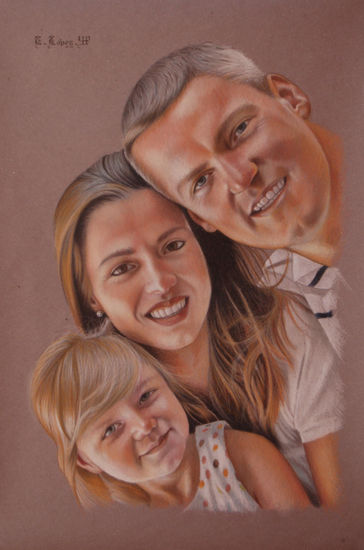 Retrato de familia Pastel Cartulina Retrato