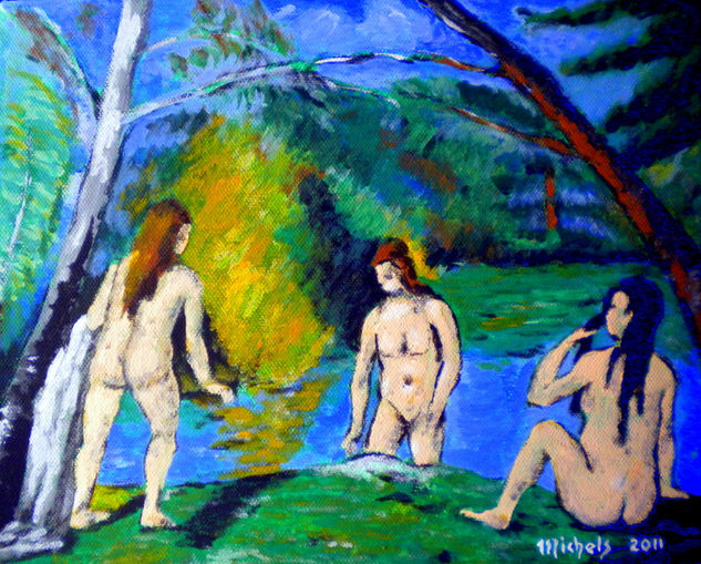 Trois baigneuses Acrylic Canvas Nude Paintings