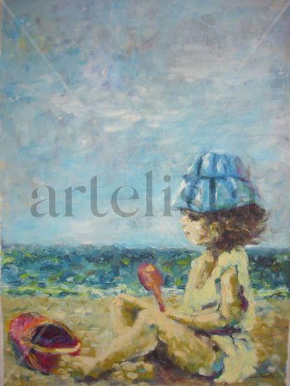 A miúda turista argentina Oil Textile Figure Painting