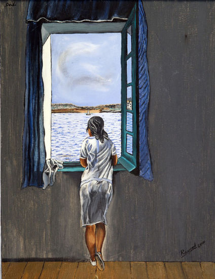 Muchacha asomada a la ventana (Salvador Dalí) Oil Canvas