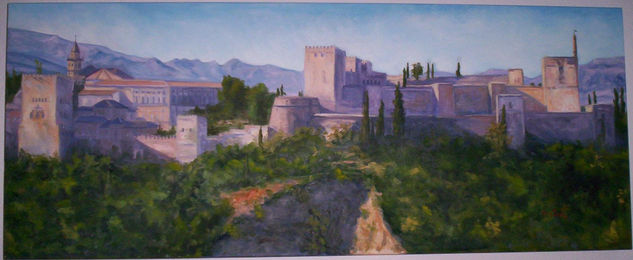 la alhambra de Granada Oil Canvas Landscaping