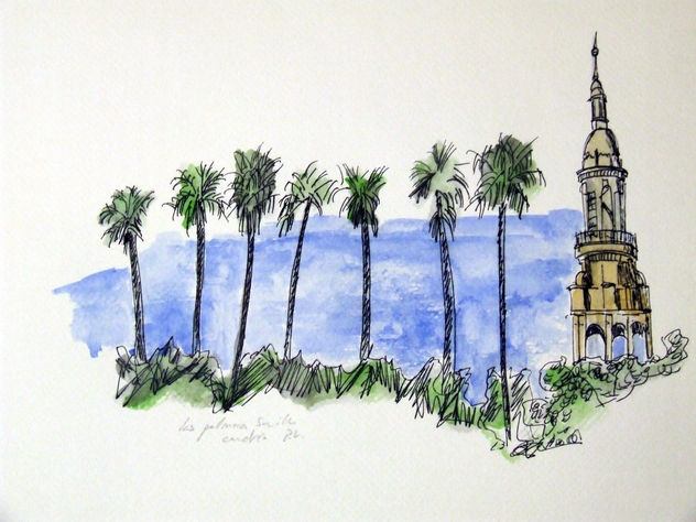 Palmeras y Torre en Sevilla