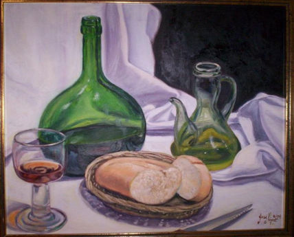 Bodegon con pan y...