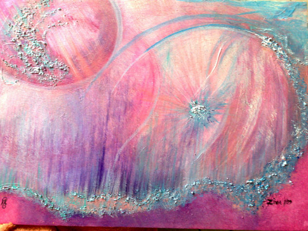 Galaxia rosa Oil Panel Others