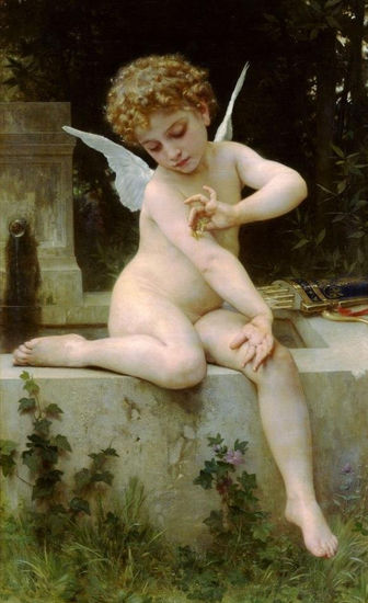 L'amour au papillon copia de Bouguereau Óleo Lienzo Figura