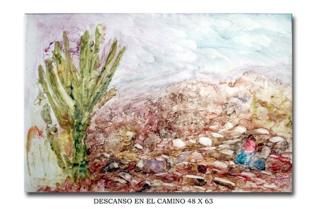 descanso en el camino Watercolour Paper Landscaping