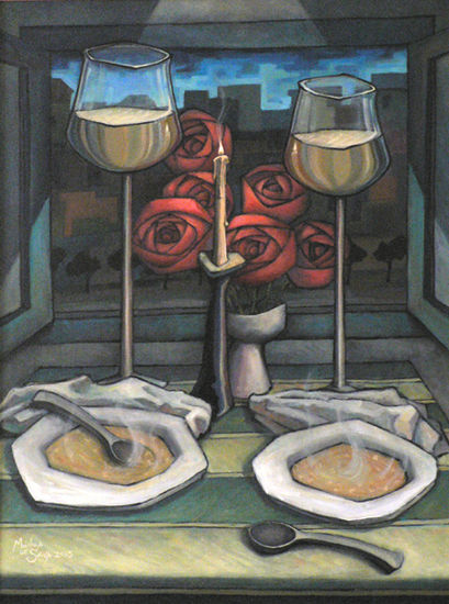 SOPA DE LETRAS Oil Panel Still Life Paintings