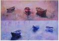 barcos azul-rojos