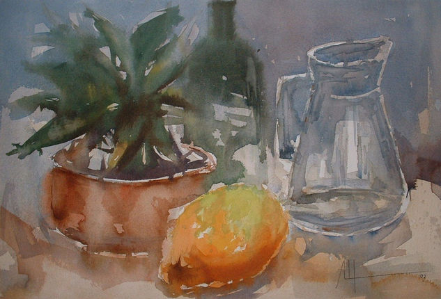 macetero de cobre Watercolour Paper Still Life Paintings