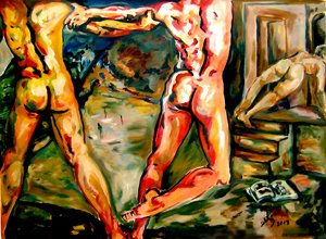 Dias de tension Oil Canvas Nude Paintings