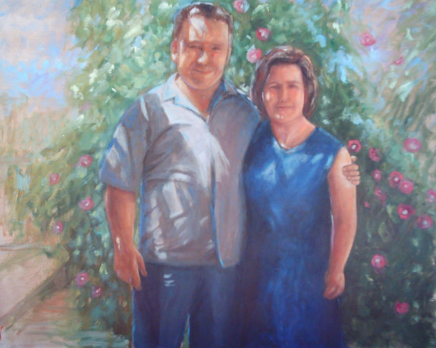 Retrato de mis padres Óleo Lienzo Retrato