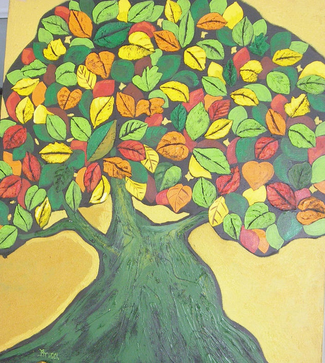 ARBOL CON FONDO AMARILLO