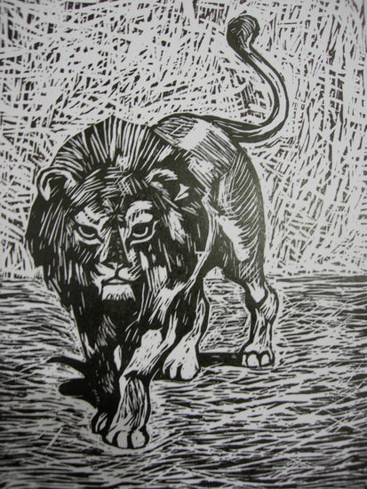 el rey Linocut