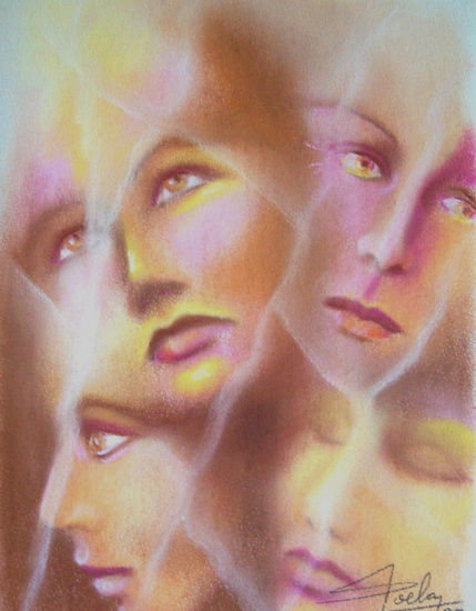 las dudas de ella Pastel Paper Portrait