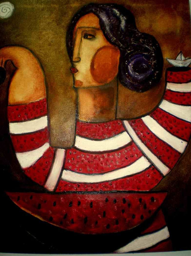 Mujer y bodegón, Enric Hernáez,