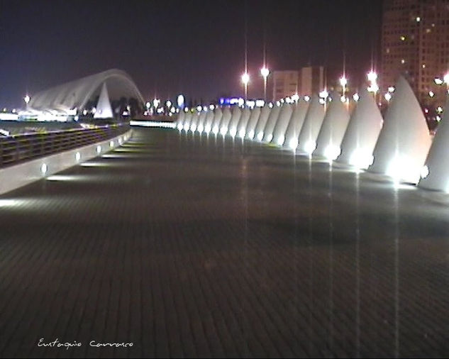 Paseo nocturno por la Ciudad de las Artes y las Ciencias de  Valencia Arquitectura e interiorismo Color (Digital)