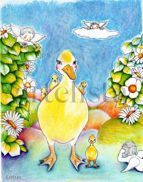 Lady Duck & duckling