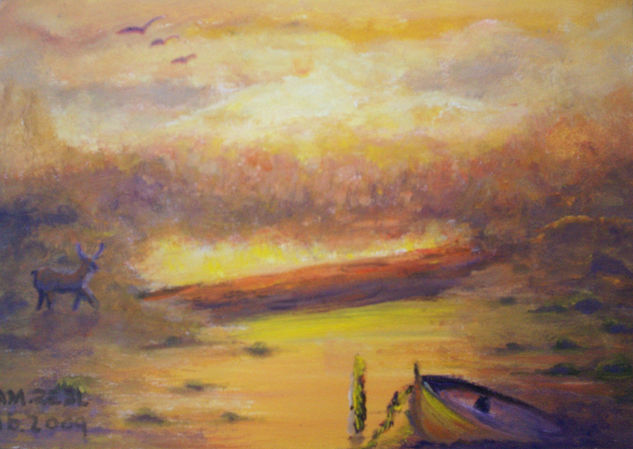 Luces del atardecer Oil Paper Landscaping