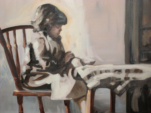 Ruth desayunando Oil Canvas Others