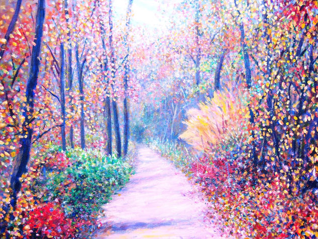 paseo de otoño Oil Canvas Landscaping