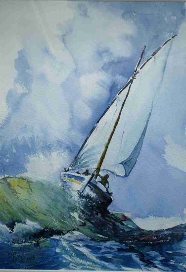 Vela llatina 2 Watercolour Paper Marine Painting