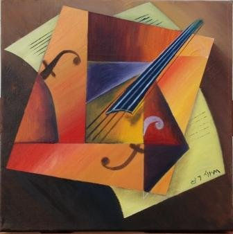 Violon Oil Canvas Still Life Paintings