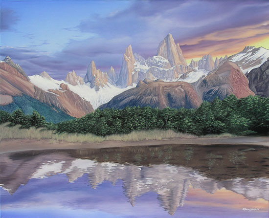 Colores del Fitz Roy Oil Canvas Landscaping