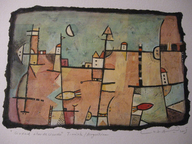 paisaje Mixed media Paper Landscaping