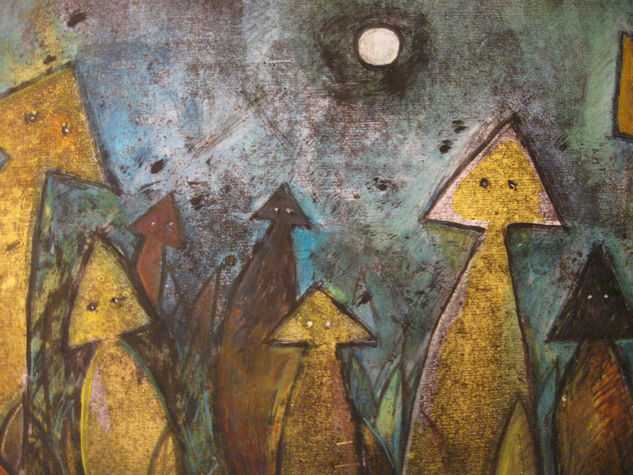 nocturnos danzantes Mixed media Paper Landscaping